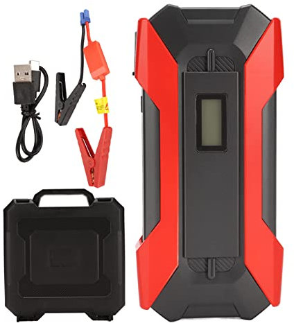 Démarreur de Batterie de Voiture Portable, Charge Rapide USB 1500A 12000mAh, 3 Modes D'éclairage LED, Boîtier de Démarrage Automatique étanche avec écran LCD pour Véhicules