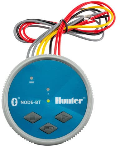 Suinga Programador de riego a pilas NODE-BT-200 Hunter, 2 zonas de riego 9V latch, azul
