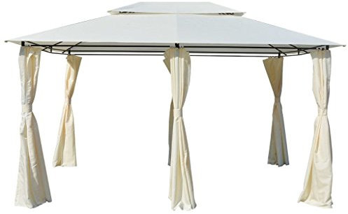 Gartenpavillon, XIAOGUANG Faltpavillon, Pergola, Partyzelt, Standmarkise, Sonnenzelt, Garten Pavillion, Grillpavillon, mit Gardinen 4x3 m Weiß