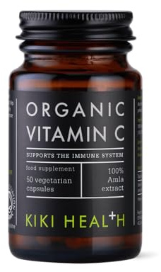 KIKI Health Organic Plant-Based Vitamin C Supplement - Vegan-Friendly Formula with Essential Nutrients for Immune Support - Vitamin C Capsules Promotes Skin Health & Collagen Production - 50 Vegicaps