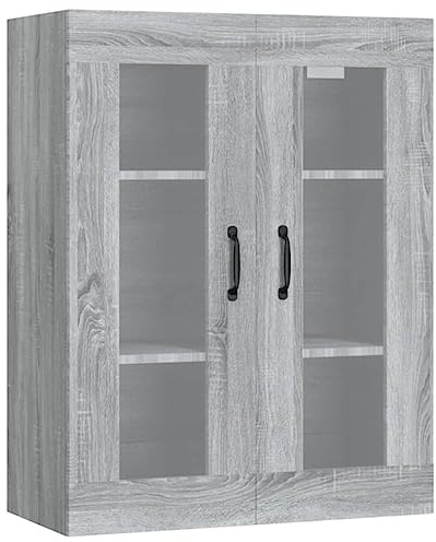 vidaXL Hängeschrank, Wandschrank für Schlafzimmer Wohnzimmer, Schwebeschrank mit viel Stauraum, Bücherschrank Büroschrank Schrank, Grau Sonoma