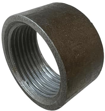 Atusa halbe Stahlmuffe Schwarz – Anschweißmuffe aus Stahl ST 37-2 gefertigt, eignet sich hervorragend um nachträglich ein Gewinde an Rohre anzubringen (1 Zoll x 20 mm)