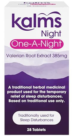 Kalms Night One-a-Night 28 Tablets - Traditional Herbal Medicinal Product Used for The Temporary Relief of Sleep disturbances. One Tablet a Night dose.