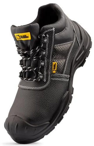 BLACK HAMMER Botas de Trabajo de Seguridad Hombre - Calzado Impermeable con Puntera de Material Compuesto - Ideales para Exteriores Diseñado para Ofrecer Estilo y Comodidad S3 SRC Stan (42 EU)