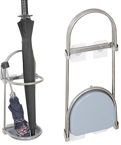 Regenschirmständer Selbstklebender Regenschirm-Aufbewahrungsständer, an der Wand montierter Regenschirmhalter, faltbarer Regenschirm-Trockenständer aus Edelstahl Regenschirmhalter Stockhalter