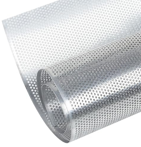 AggAuto 100x33cm Argento griglia da corsa in cerchio 4mm, universale griglia alluminio per auto