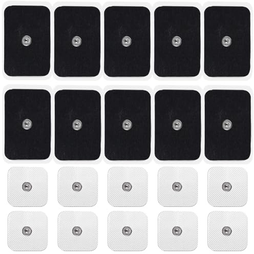20 Stück TENS Elektroden Pads, 5x5 mm/6x9mm Elektroden Tens Gerät Elektroden-Nachkaufset Wiederverwendbare Elektroden Pads Zur Linderung Von Muskel,RüCken Und Gelenkschmerzen Kompatibel