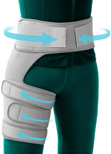 UYU ESENCE Hip Brace for Women & Men, Sciatica Pain Relief Devices,Adjustable Hamstring,Thigh,Groin Compression Sleeve for Sciatica Nerve Relief,Hip Flexor Compression Wrap,Sciatic Nerve Brace