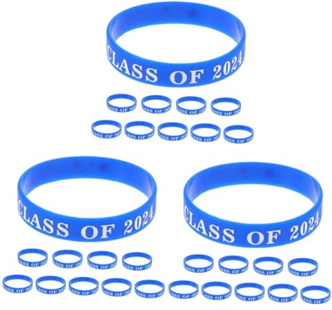 TOPBATHY 30 Pz Bracciale di Laurea Braccialetto Decorativo Braccialetti da Polso Classe di Regali 2024 Braccialetto da Polso per Laurea Braccialetto di Laurea Gel di Silice