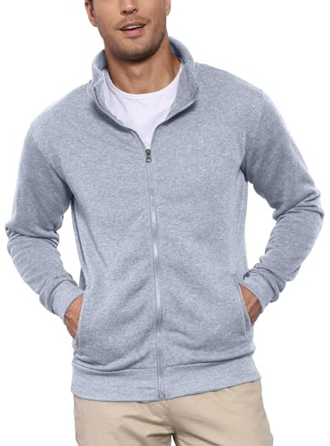 PRIVIMIX Herren Sweatshirt mit Reissverschluss Zipper Sweatjacke Hoodie ohne Kapuze Langarm Pullover für Männer M-3XL