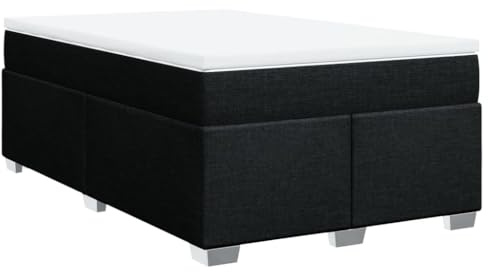 vidaXL Boxspringbett mit Matratze Schwarz 120x200 cm Stoff