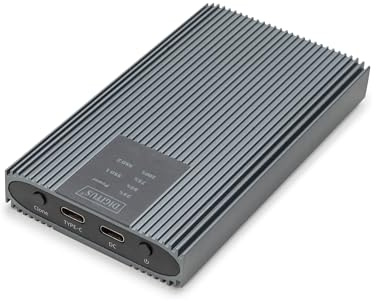 DIGITUS Estación de clonación M.2 - USB 3.2 Gen2x2 Tipo-C - 20 Gbit/s - Admite SSD NVMe de hasta 8 TB - para SSD 2230/2242/2260/2280 - Sin Herramientas - Carcasa de Aluminio - Gris