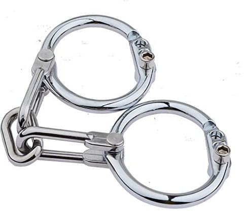 Soarvlorfy 3 Stufen Einstellbar Edelstahl Handschellen SM Extrem Bondage Handgelenk Manschetten Metall Handcuffs Slave Fesseln Flirtspiel Erotik Sex Spielzeug für Männer Frauen,Silber,Paar