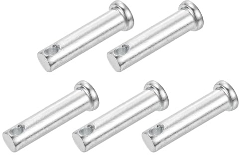 uxcell 5Pcs 3/8 x1-1/2 Single Hole Clevis Pins, Carbon Steel Flat Head Single Hole Clevis Pins for Mechanics Repair, Furniture Installation, Industrial Equipment, DIY (Silver)