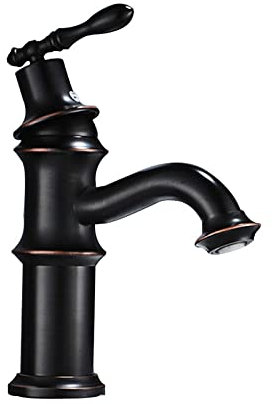 CNBYDK Waschbeckenarmaturen im Retro-Stil, Waschbeckenarmatur aus Messing, heißes und kaltes Wasser, Badezimmerarmatur im Vintage-Stil, Einhebel-Waschbecken