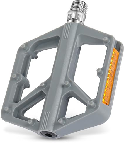 Fahrradpedale, MTB Pedale Nylonfaser 9/16 Zoll rutschfest Leichte Breite Plattformpedale, Pedale Fahrrad mit Reflektoren für Mountainbike, BMX, E-Bike, Rennrad