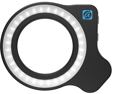 KEALLANS Lente Macro, Luz Anular de Lleno, Luz de anillo, 3 colores, 5 niveles, 2700k-6500k, 32 LED, 45 efectos de iluminación para filtros de 37 Mm/52 Mm.