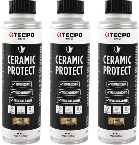 TECPO 3x Keramik Protect Ester, 300 ml Verschleißschutz Additiv für Diesel- und Benzinmotoren Ceramic Motor Öl Zusatz Öldditiv Keramik Verschleißschutz (3er-Pack)