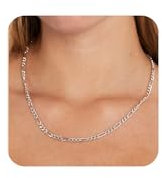 Esrael Silberkette Damen 5mm Figaro Silber Kette Halskette Damen Edelstahl Figaro Kette Silber Schmuck Geschenke für Frauen 18 Zoll