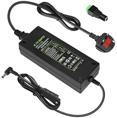 12V 10A Power supply Adapter, 120W 110-240V AC to DC 24V Transformer, 24 Volts DC Power Supply for LED Light CCTV Camera Monitor, 120W Switching Transformer 5.5x2.5mm & 5.5x2.1mm DC Plug Converter