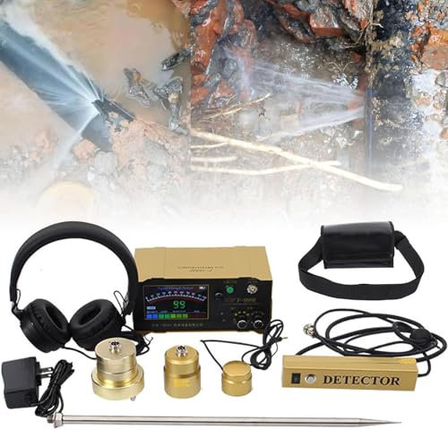 Detector fugas de agua subterráneos,sensor geófono de fuga de agua eléctrica interior y exterior,Detector de Fugas de Agua de tuberías de Instrumentos,4 engranajes ajustables