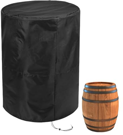 Regentonne Abdeckung Wasserdicht Wasserspeicher Fassabdeckung Oxford Abdeckplane wasserdichte Regen-Schnee-Eimer-Abdeckung Regentonnen Schutzhülle Mit Kordelzug Barrel Cover UV-Beständiges