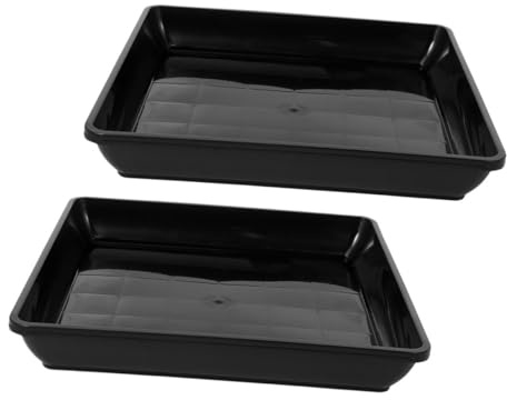 IMIKEYA Sottovaso Quadrato per Vasi da Piante, 2 Pezzi, in Plastica Design, 30 X 30 X 4,10 Cm, per Uso Interno ed Esterno