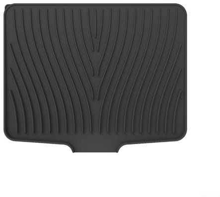 Silicone Dish Drying Mat, Kitchen Counter Draining Board with Raised Edge for Dishes Pots Pans Glassware Tableware Heat Resistant, 40x33cm(Black)