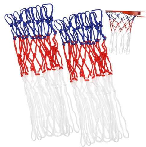 ABOOFAN 2 Stück Teiliges Basketballnetz Nylon Ersatznetz mit Schlaufen Wetterfest Robust und Reißfest Passend für Outdoor und Indoor Basketballkörbe für Training und Spiel Park