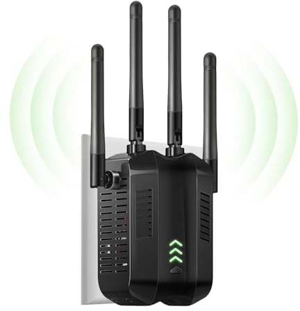 2026 Upgraded WiFi Extender Booster, WiFi Booster Range Extender with Ethernet Port, 4 Antennas Internet Booster, Home Wireless Signal Booster, Up to 7000 Sq.ft & 55 Devices Coverage