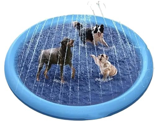 Splash Pad for Dogs | Summer Play Mat - Swimming Pool Sprinkler Pad | for Boys Preschoolers Families Backyard Daycare Camping Beach Patio Park Garden Lawn Yard