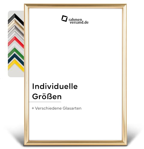 PANORAHMA BILDERRAHMEN Kunststoff Bilderrahmen 18 x 24 cm, Gold/Bilder Rahmen zum Aufhängen/Kunststoff Rahmen mit Echtglas
