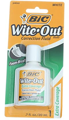 Bic Wofecp1-Whi .7 Oz Wite-Out Extra Coverage Correction Fluid