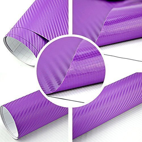 TipTopCarbon 6,57€/m² 3D Carbon Folie lila BLASENFREI 8m x 1,52m mit Luftkanäle Autofolie selbstklebend