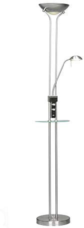 CristalRecord Lámpara de pie LED con USB Alari níquel