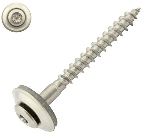 SC-Normteile 100 Stück Spenglerschrauben mit Dichtscheibe 15mm Torx 4,5x45 DIN 7995 Edelstahl A2 V2A