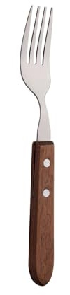 Utopia Wooden Studded Handle Steak Fork - Set of 12 - for Steaks and Pizzas