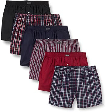 Lower East Calzoncillos Hombre Bóxer - Bóxer Hombre Pack de 6 - 100% Algodón - Ropa Interior Hombre, Bóxer para Hombres, Calzoncillos Hombre Bóxer Algodón Multicolor L