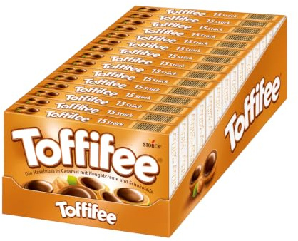 Toffifee, Süßigkeit mit Haselnuss & Karamell - 15 x 125 g | Praline mit gerösteter Haselnuss, Karamellschale, Nougatcreme & Schokolade, ideal zum Teilen mit Familie & Freunden