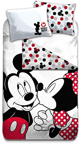AYMAX S.P.R.L. Mickey & Minnie Mouse Vintage Bettwäsche Set 140x200cm + 63x63 cm