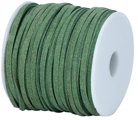 DonDon Cordino Velours Velluto 3 mm Fai da Te Rotolo da 30 Metri - Verde
