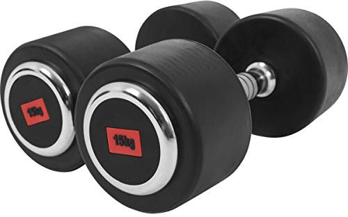 Gorilla Sports® Manubri Palestra - Fissi, Peso a Scelta 2,5-50kg, Singolo o Coppia, con/Senza Porta, Ghisa, Rivestimento in Gomma, Impugnatura Antiscivolo, Cromata - Pesi Palestra, Dumbbells