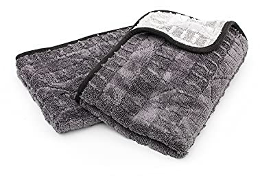 The Rag Company - Toalla de Secado The Gauntlet (Paquete de 2) Mezcla de Microfibra Coreana 70/30, diseñada para una rápida absorción - 900 g/m², 15 x 24 Pulgadas, Gris Hielo + Gris