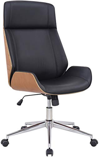 CLP Bürostuhl ergonomisch mit Armlehne Varel, Schreibtischstuhl mit modern drehbar und höhenverstellbar Gestell, Rückenlehne kippbar | Farbe Natur/schwarz