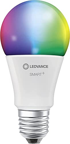 LEDVANCE Lampada LED intelligente con tecnologia WiFi, attacco E27, dimmerabile, colore della luce modificabile(2700-6500K), colori RGB modificabili, sostituzione per 60W,SMART+Classic,confezione da 2