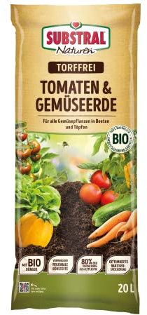 Substral Naturen Bio Tomate & Gemüse Erde Bio & torffrei 20l, 12 Wochen vorgedüngt