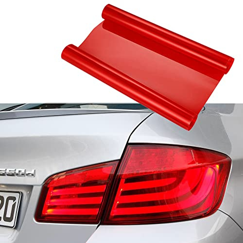 NewL 40 cm x 152 cm extra breite Selbstklebende Auto-Tönung Scheinwerfer Rücklicht Nebelscheinwerfer Vinyl Smoke Film Blatt Aufkleber Abdeckung (Rot) | Montagewerkzeug inkl., hohe Dehnbarkeit, waschbeständig, rückstandsfrei haftend, für Auto Rücklicht & Nebelscheinwerfer