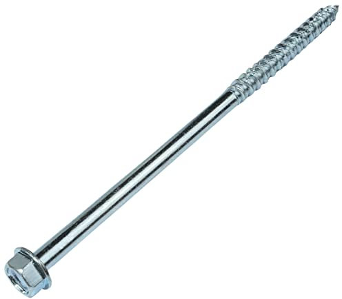 AERZETIX - C59042 - Juego de 10 Tornillos de anclaje para hormigón autorroscantes Ø6.3x125mm con cabeza hexagonal con brida - fijación directa sin taco - en acero al carbono - renovación construcción