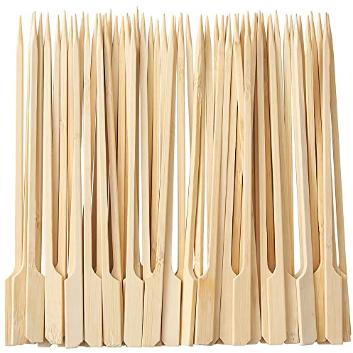 Wooden Bamboo Skewers for Kebabs, Cocktail Sticks, Barbeque Skewers, Party Food, Fondue, Fruit, Chocolate Fountains, Buffets, BBQ Accessories Indoor and Outdoor Dining: Paddle Style (15cm 6000 Pack)