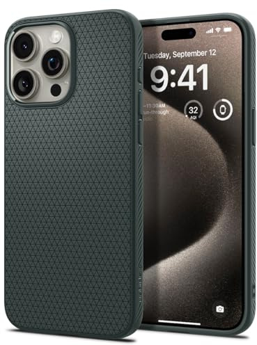 Spigen Liquid Air Case Compatible with iPhone 15 Pro Max - Abyss Green